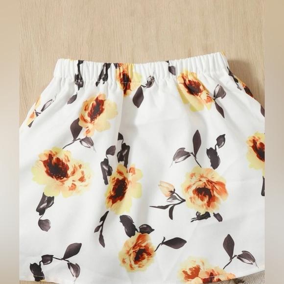 🧨SHEIN Baby Bow One Shoulder Top & Floral Print Skirt NWT (size 2-3) - Picture 6 of 12